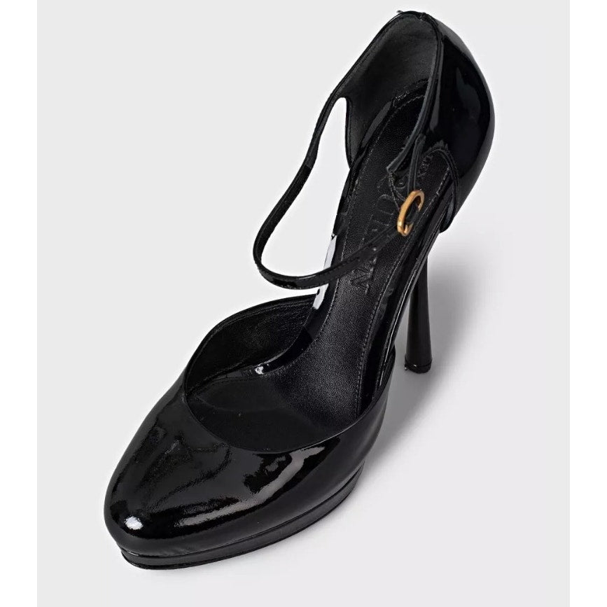 Alexander McQueen Black Patent Leather Sculpted Pumps Sz.37.5 Pre-owned