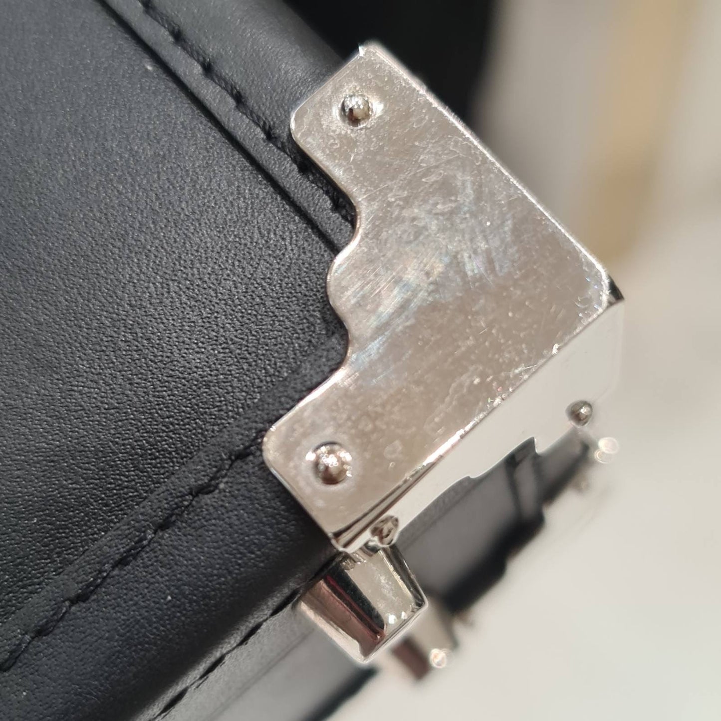 Aspinal of London Black Leather Mini Trunk Bag pre-owned