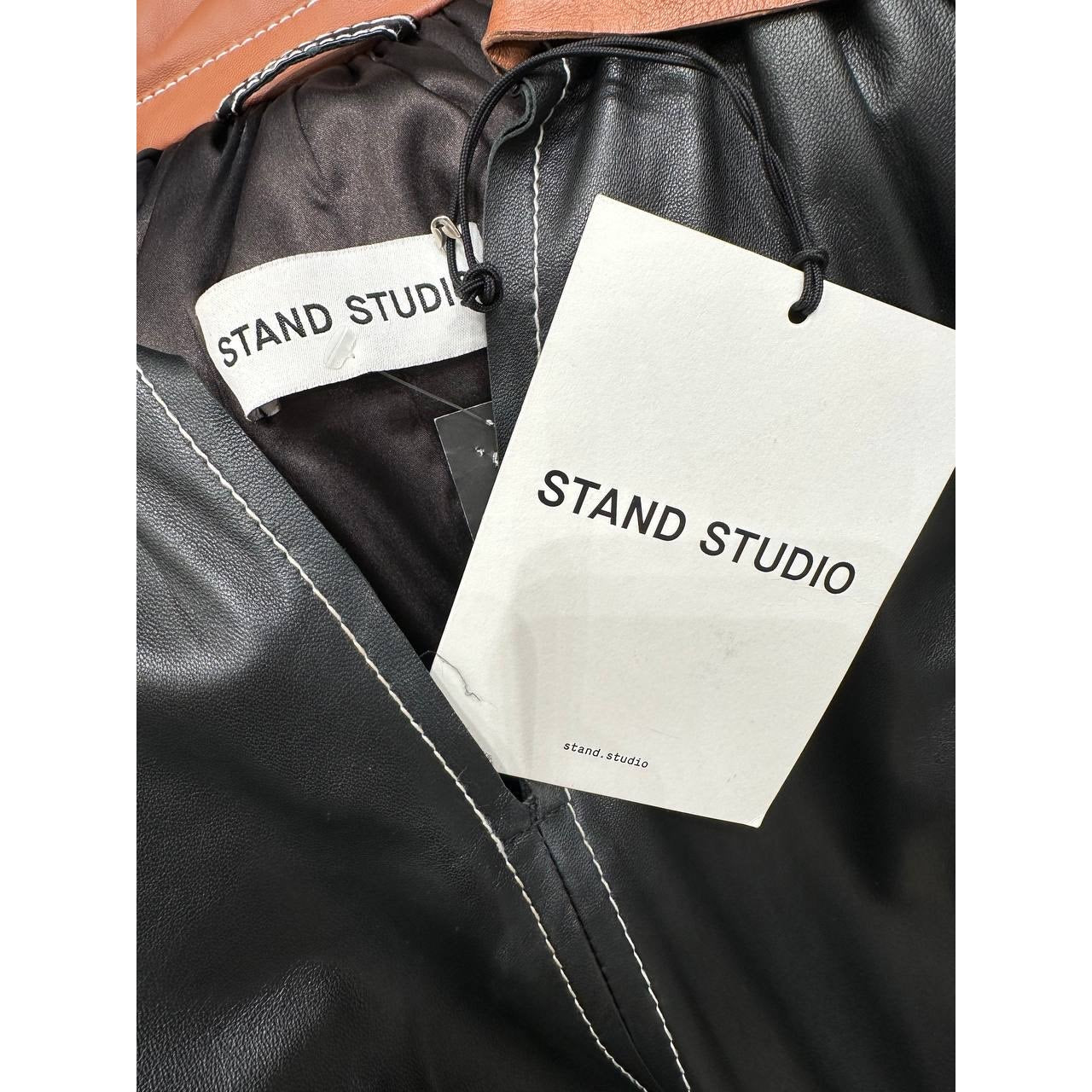 Chic Stand Studio Gilda Two-Tone Leather Dress Sz 36 Pre-owned