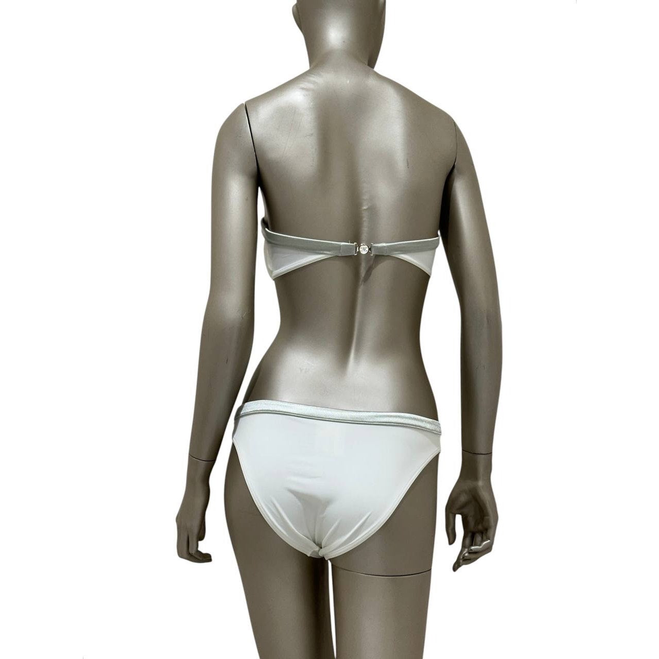 Chanel White CC Logo Two-Piece Bikini - Size 38 Pre-owned