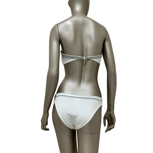 Chanel White CC Logo Two-Piece Bikini - Size 38 Pre-owned