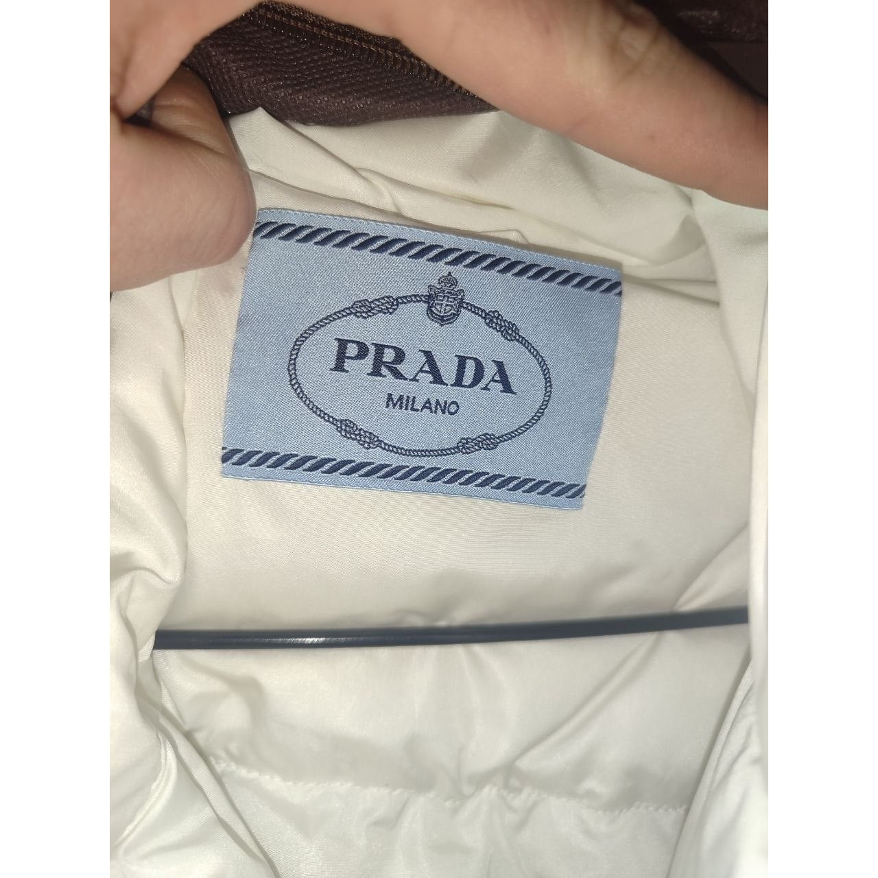 Prada Cropped Logo Down Jacket White IT 38 / XS Pre-owned