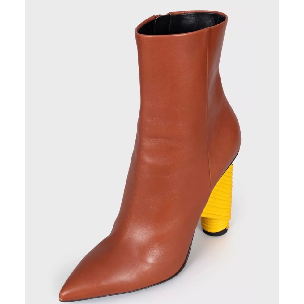 Balenciaga Brown Leather Pointed Toe Ankle Boots Size 39 Pre-owned