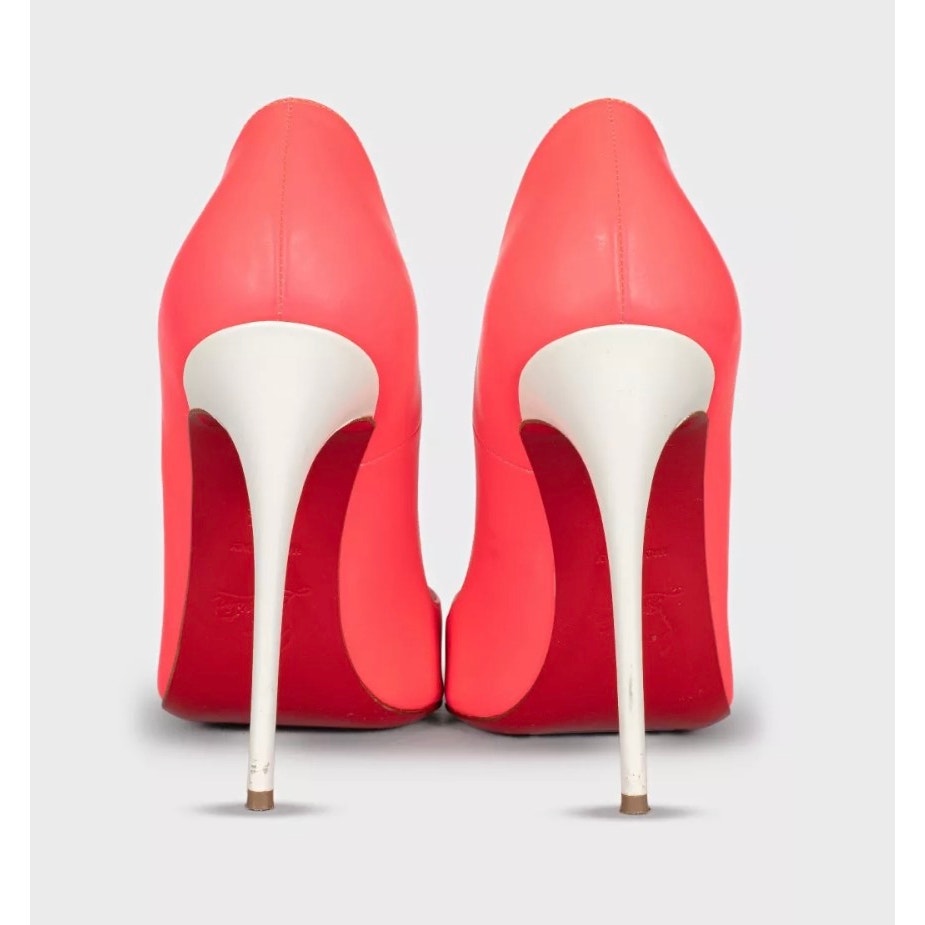 Christian Louboutin So Kate Pink Leather Pointed Toe Pumps Sz.37.5 pre-owned