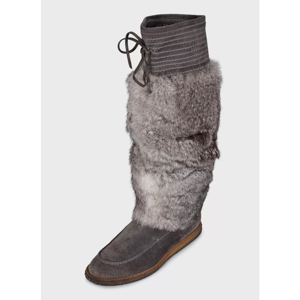 Christian Dior Gray Suede & Fur Boots - EU 37.5 Pre-owned