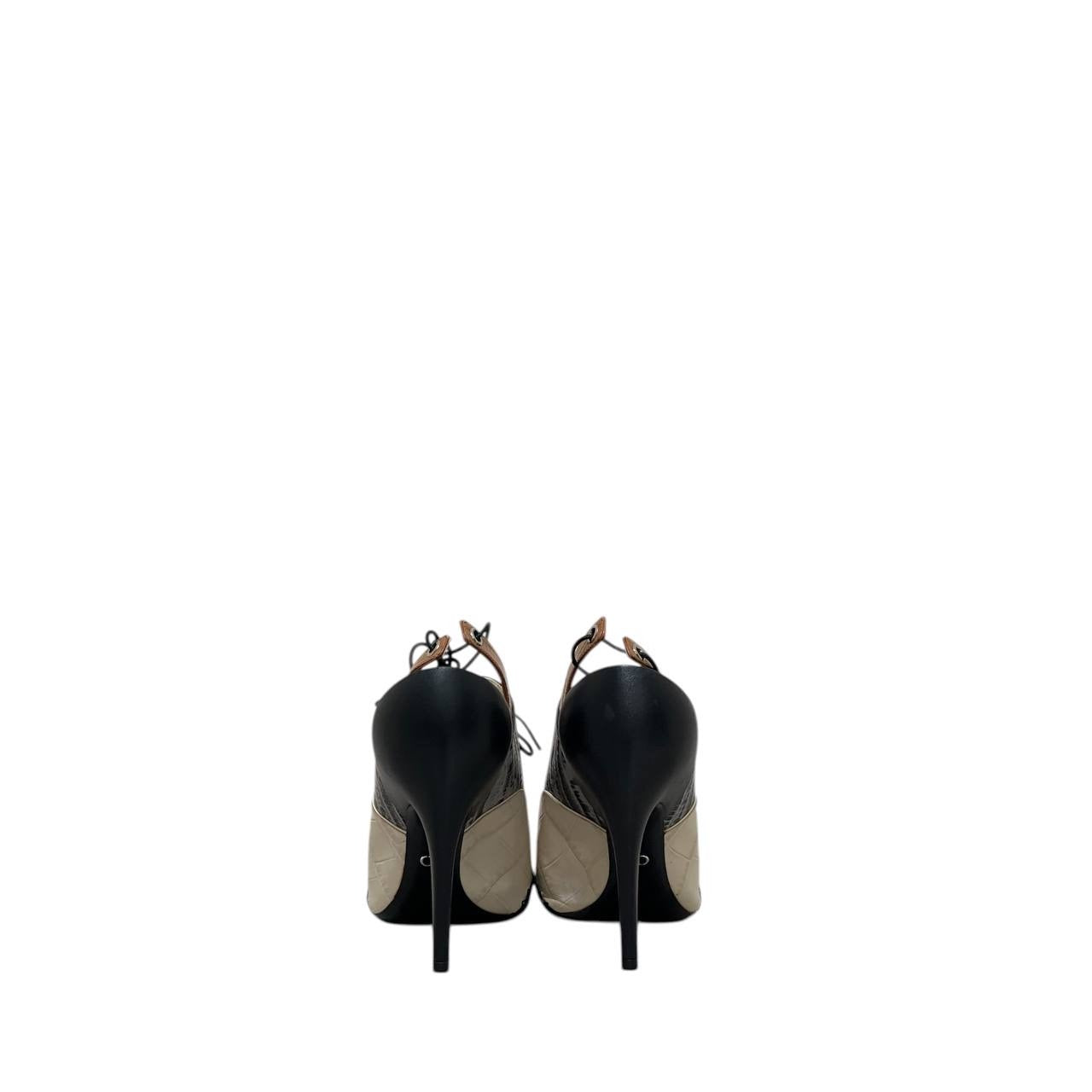 Dior Nomade FW16 Crocodile-Embossed Leather Heels 38 Pre-owned