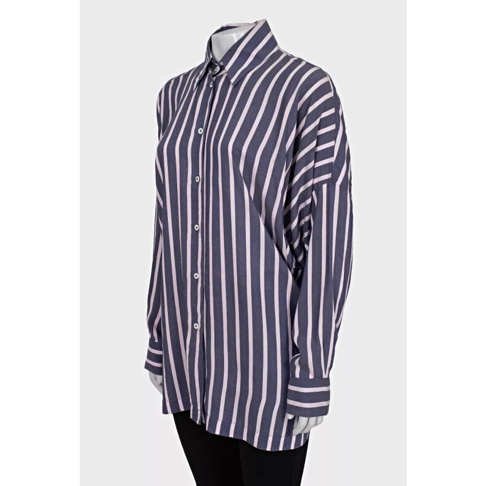 Vivienne Westwood Striped Oversize Viscose Blend Shirt Sz.42/M Pre-owned