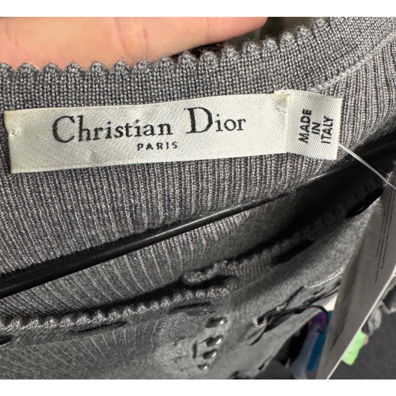 Christian Dior Grey Fitted Cashmere Blend Dress - FR36 | S pre-owned