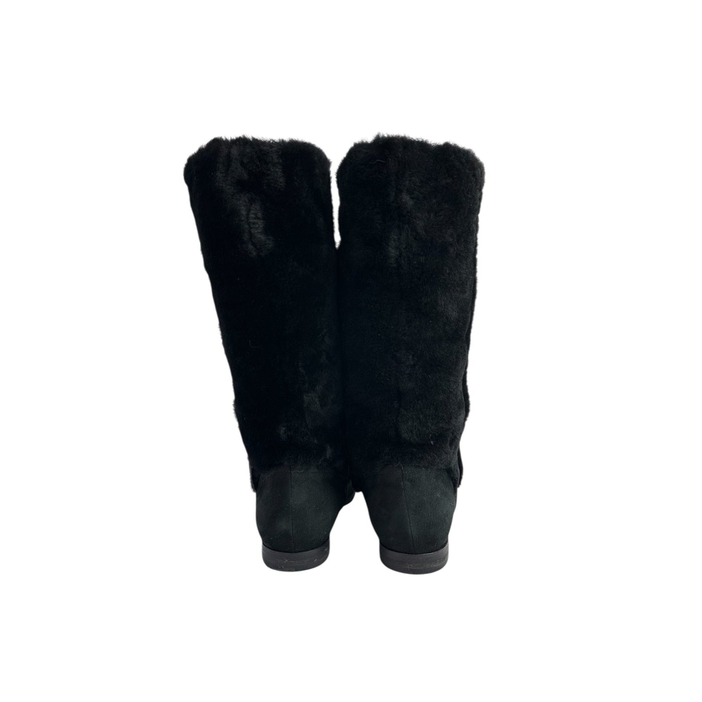 Chanel Winter Suede Fur Boots Sz.40.5 Pre-owned