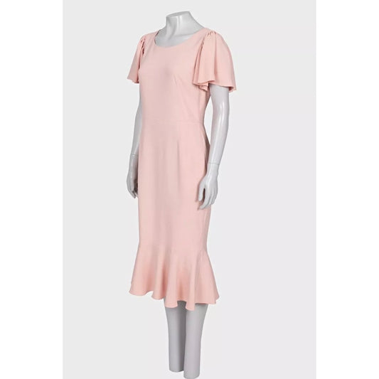 Dolce & Gabbana Pink Viscose Flounce Hem Fitted Dress IT44 pre-owned