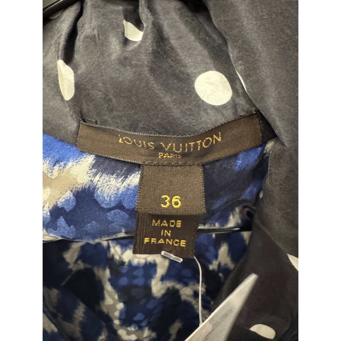 Louis Vuitton Blue Silk Skirt & Top Suit Set Sz.36 Pre-owned