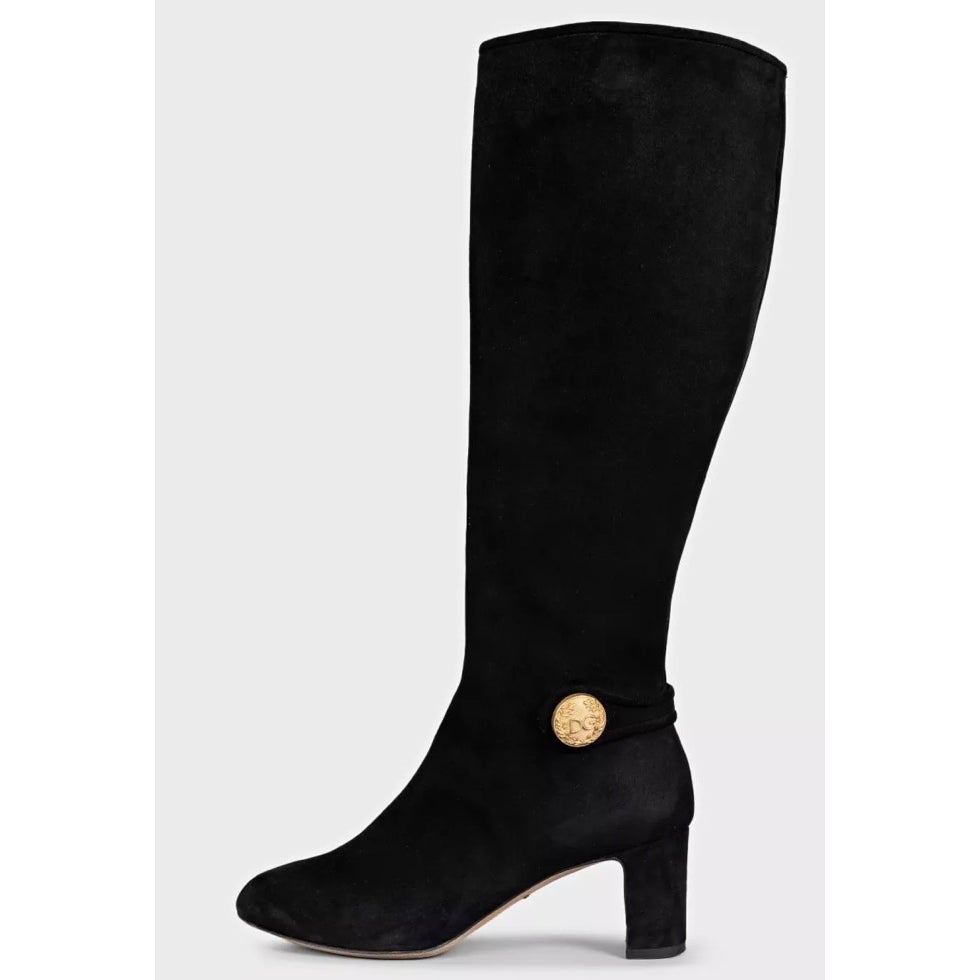 Dolce & Gabbana Black Suede Knee High Boots, EU 38 Pre-owned