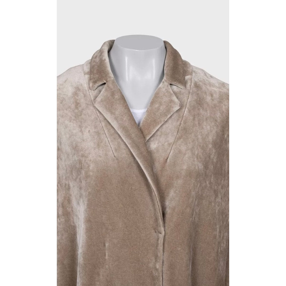 Brunello Cucinelli Beige Velvet Snap Cardigan - IT 42/M  Pre-owned