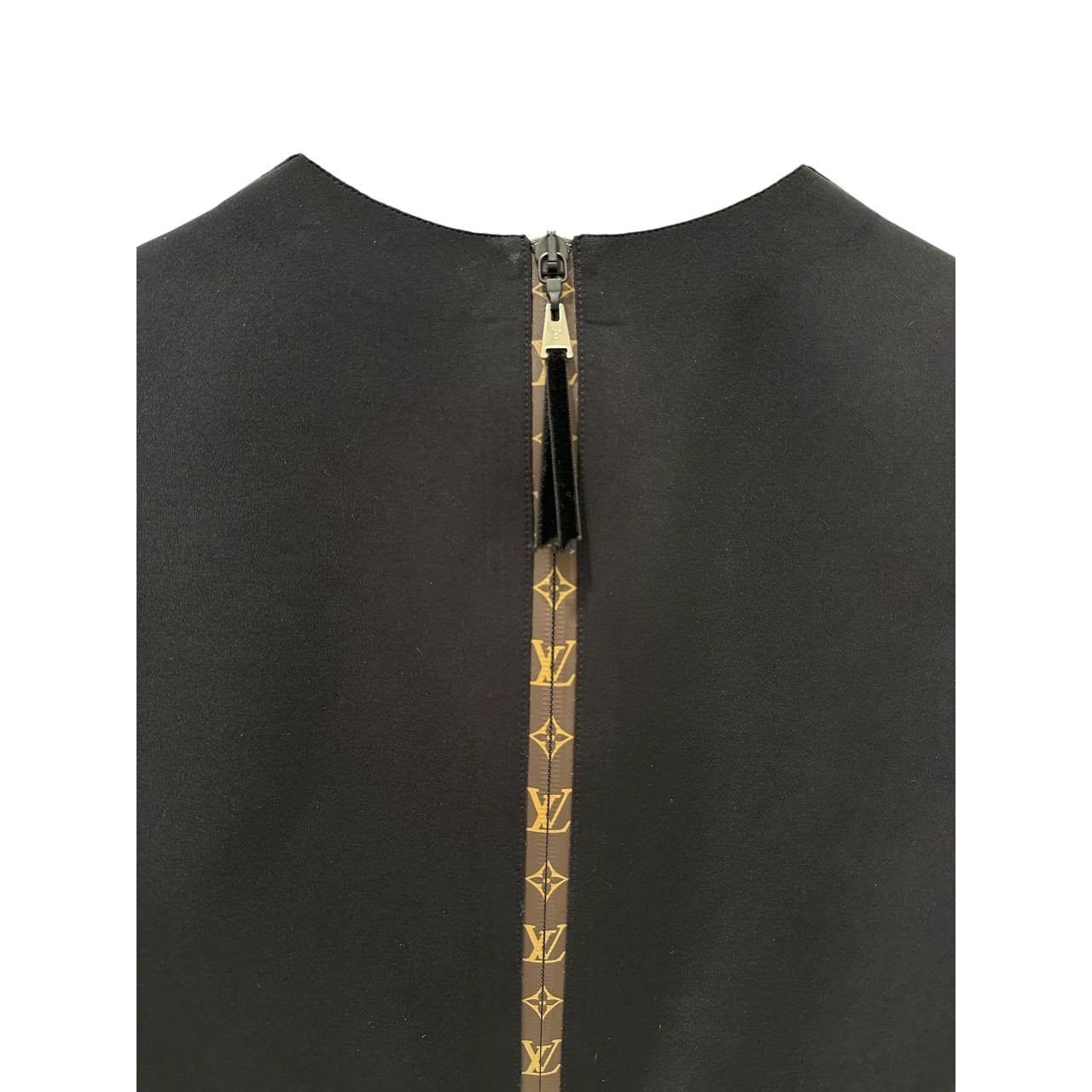 Louis Vuitton Black Monogram Peplum Top Size 34 Pre-owned