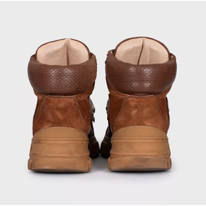 Gucci Brown Suede Lace-Up Ankle Boots - EU 39 Pre-owned