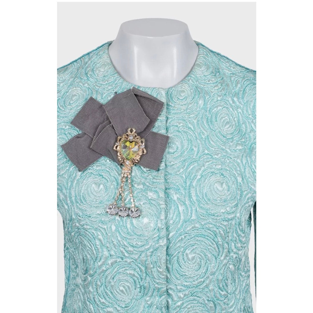 Dolce & Gabbana Shimmering  Chic Accented Shoulders Jacket Sz.44 Pre-owned