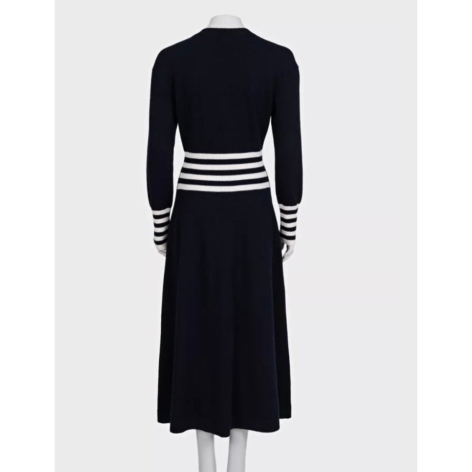 CHANEL Fall 2016 Cashmere Knit Striped Maxi Dress Sz.48/4XL Pre-owned