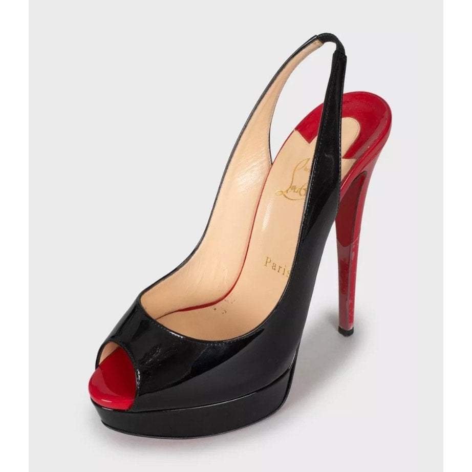 Christian Louboutin Black Patent Leather Stiletto Pumps 39 pre-owned