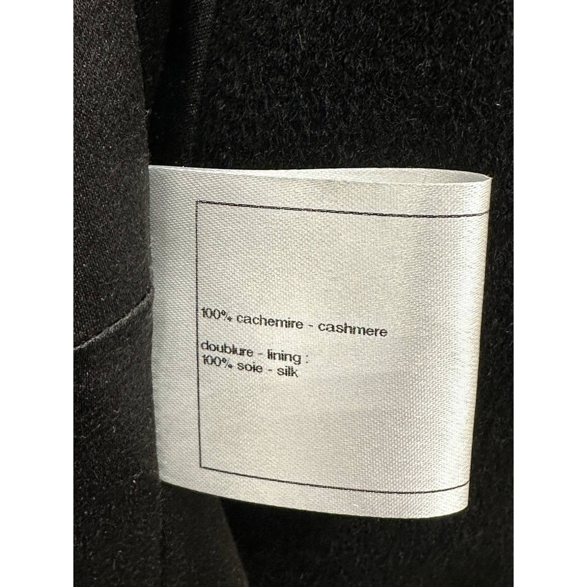 CHANEL 09 Black Cashmere Long Coat Sz.36 Pre-owned