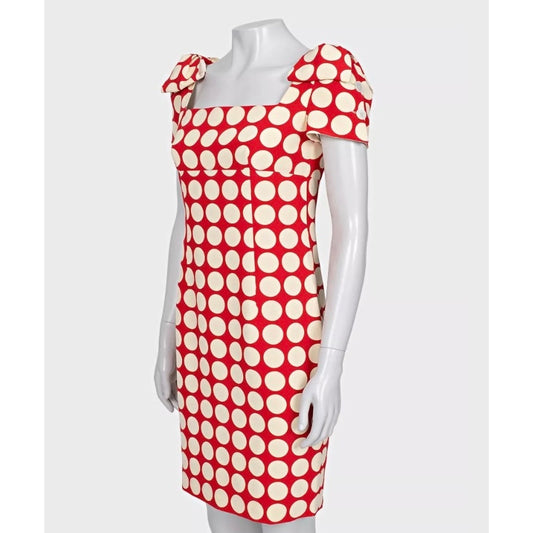 Valentino 100% Silk Fitted Dress Bow Detail UK 6/XS Pre-owned