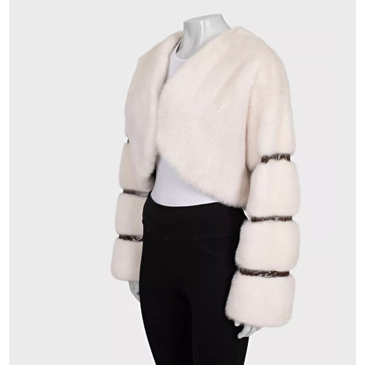 Zilli White Mink Fur Cropped Jacket IT40 | S Pre-owned