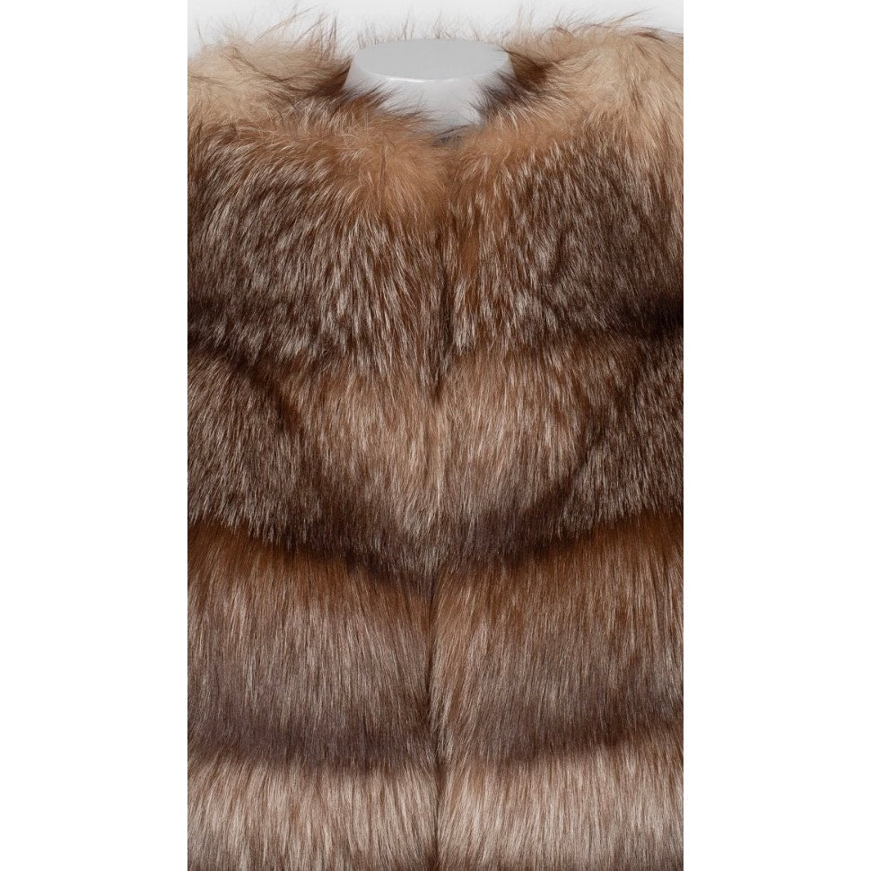Florence Mode Luxurious Brown Cropped Coat S Pre-owned