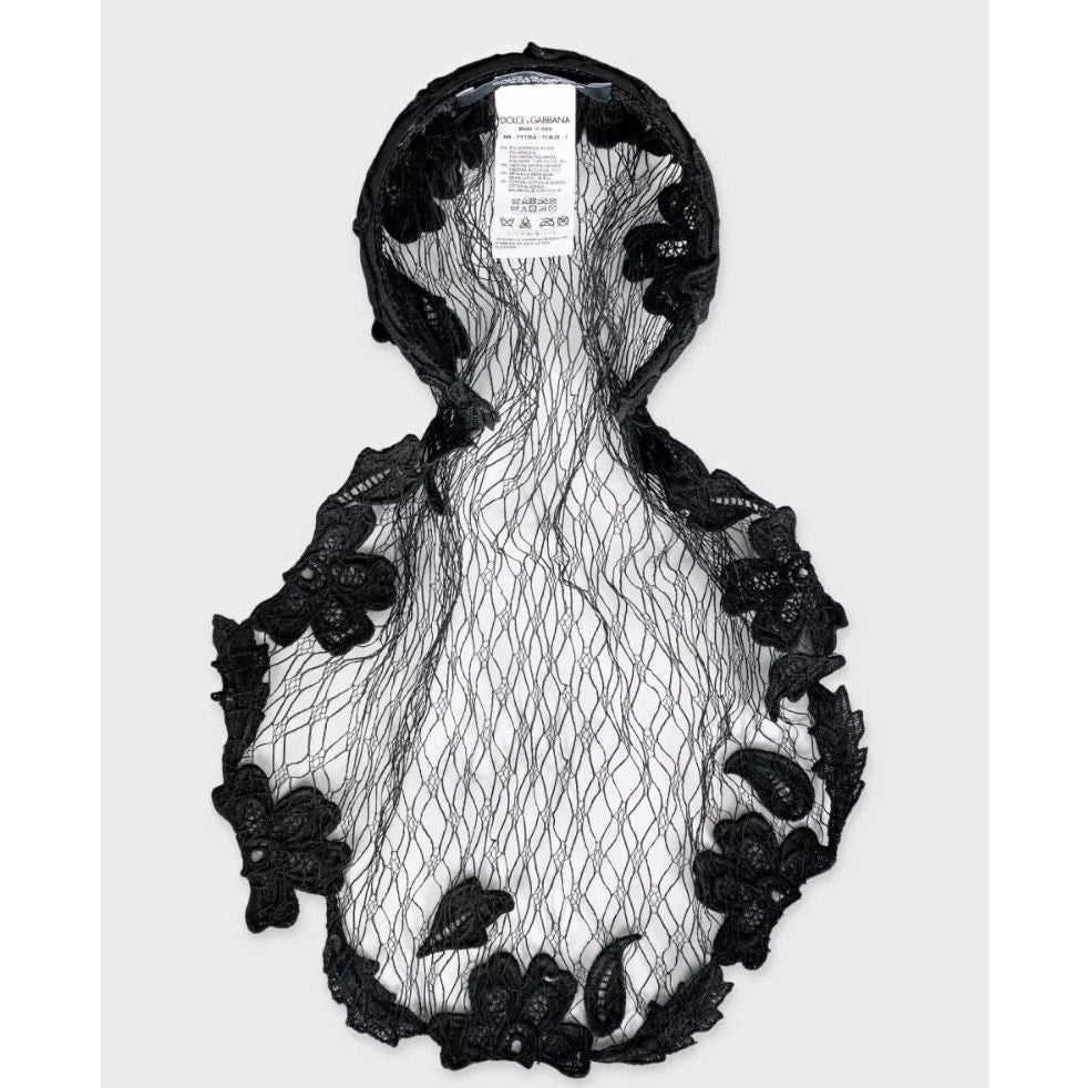 Dolce & Gabbana Black Lace Veil Headband Pre-owned