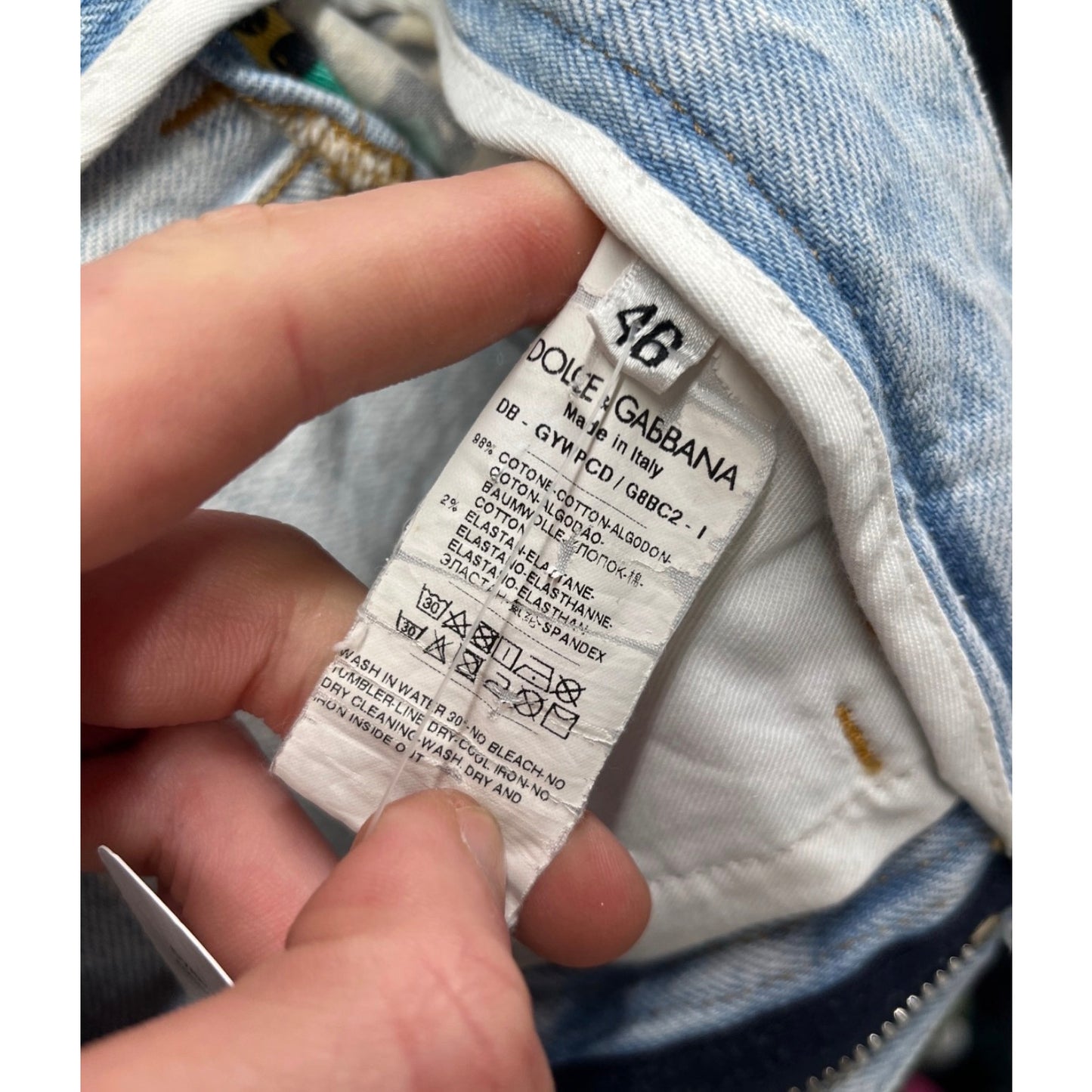 Dolce & Gabbana Mixed Panel Denim Shorts IT46/XL Pre-owned