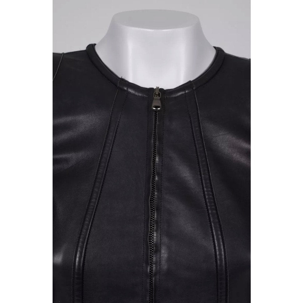 Roberto Cavalli Black Leather Jacket - Size XS (IT38) pre-owned
