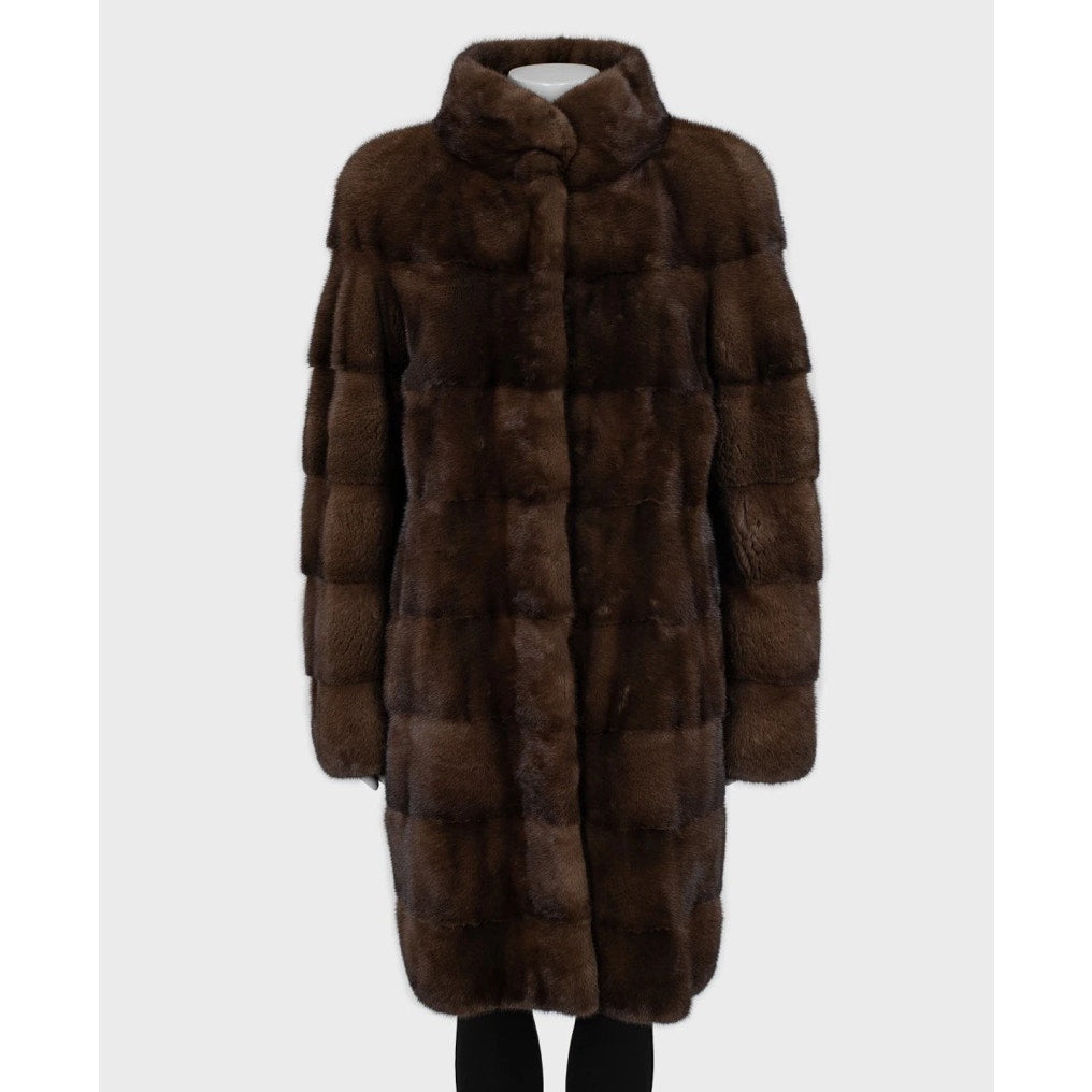 Manzari Brown Mink Fur Coat  Sz.46/ XXL Pre-owned