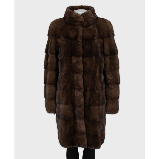 Manzari Brown Mink Fur Coat  Sz.46/ XXL Pre-owned