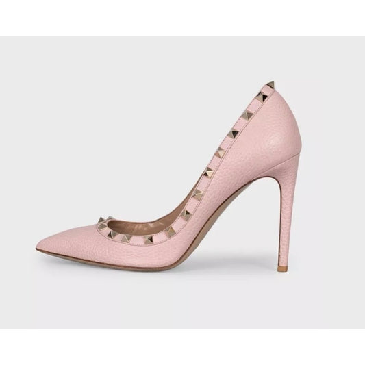 Valentino Rockstud Pink Leather Pumps Heels Sz.39 Pre-owned