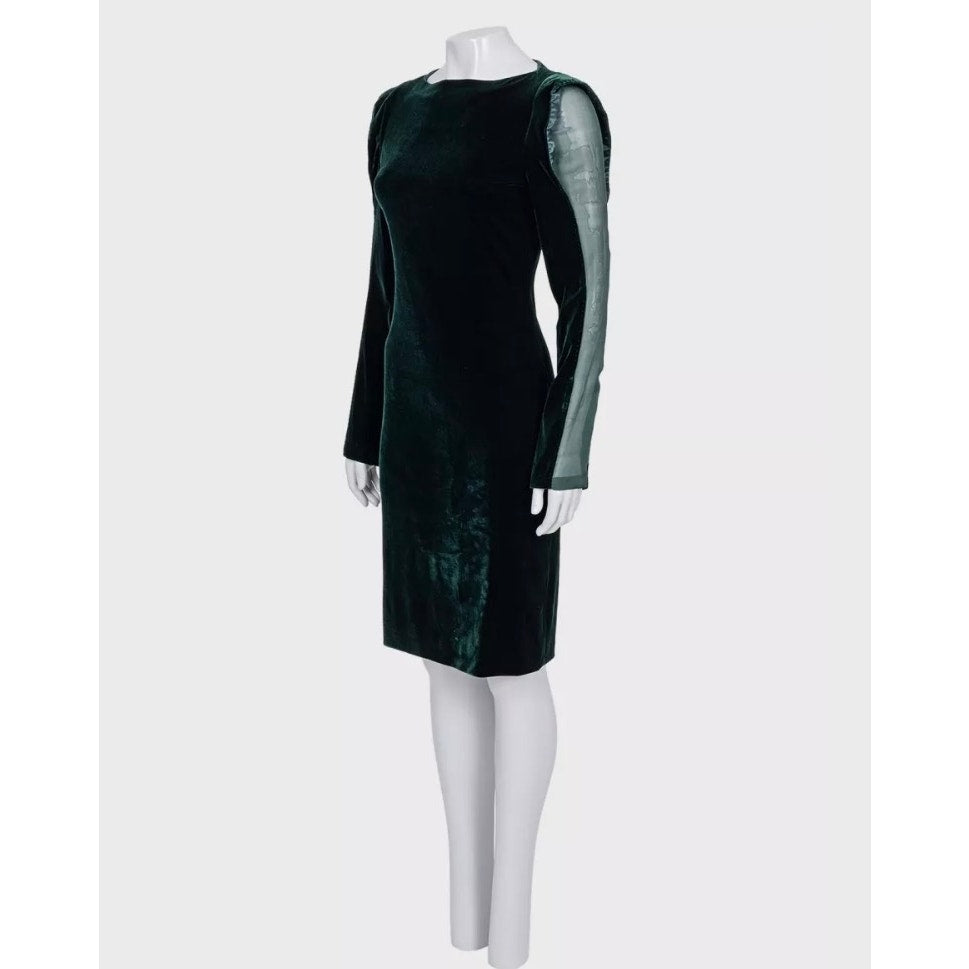 Jean Paul Gaultier Velvet Sheer Insert Dress - Size M Pre-owned