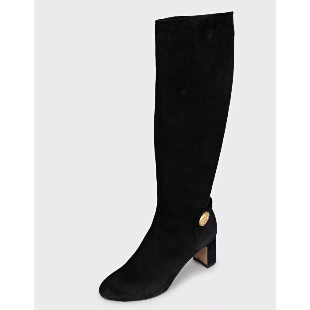 Dolce & Gabbana Black Suede Knee High Boots, EU 38 Pre-owned