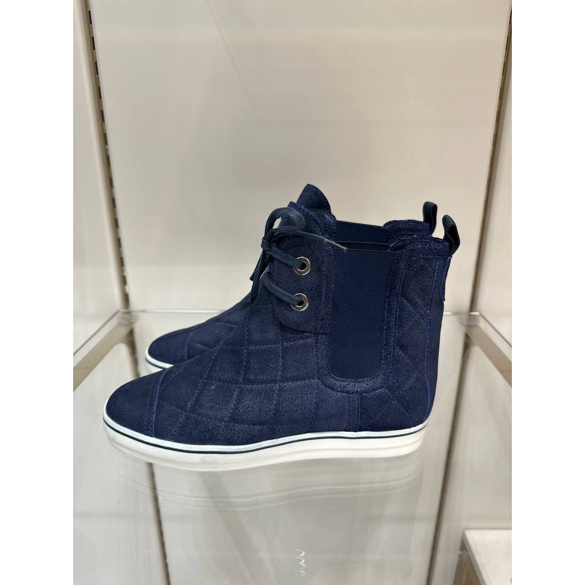 Chanel Navy Quilted High-Top Sneakers - EU 36.5 Pre-owned