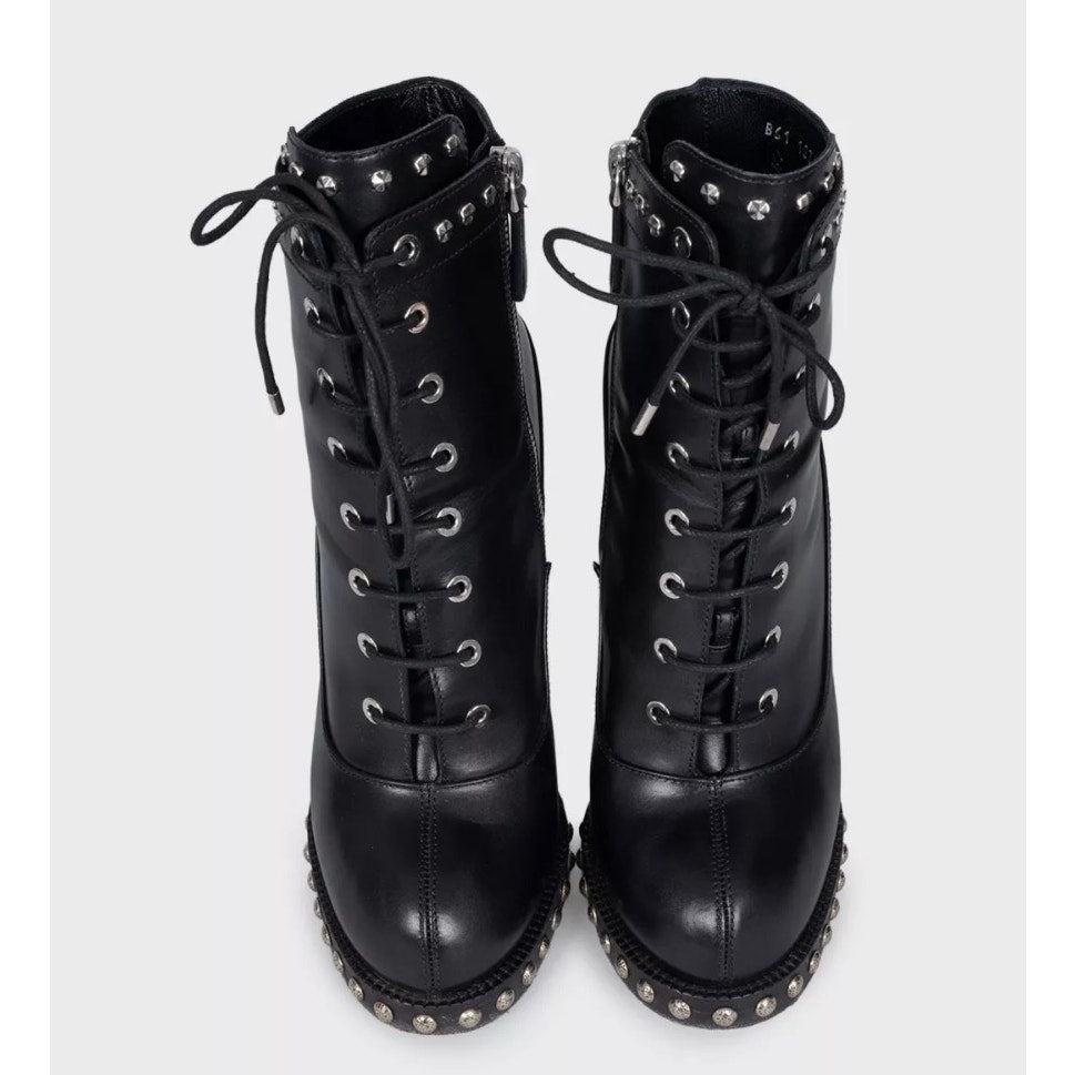 Alexander McQueen Black Leather Ankle Boots Sz.39 pre-owned