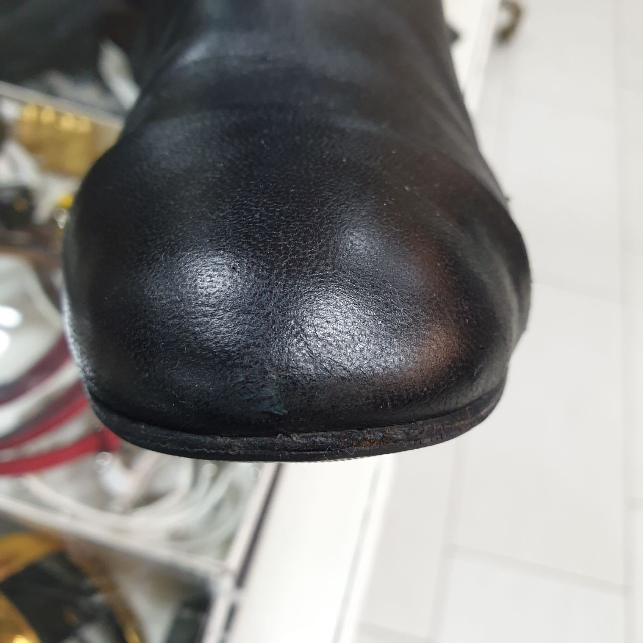 Chanel Leather Over-the-knee Heeled Boots Sz.38 Pre-owned