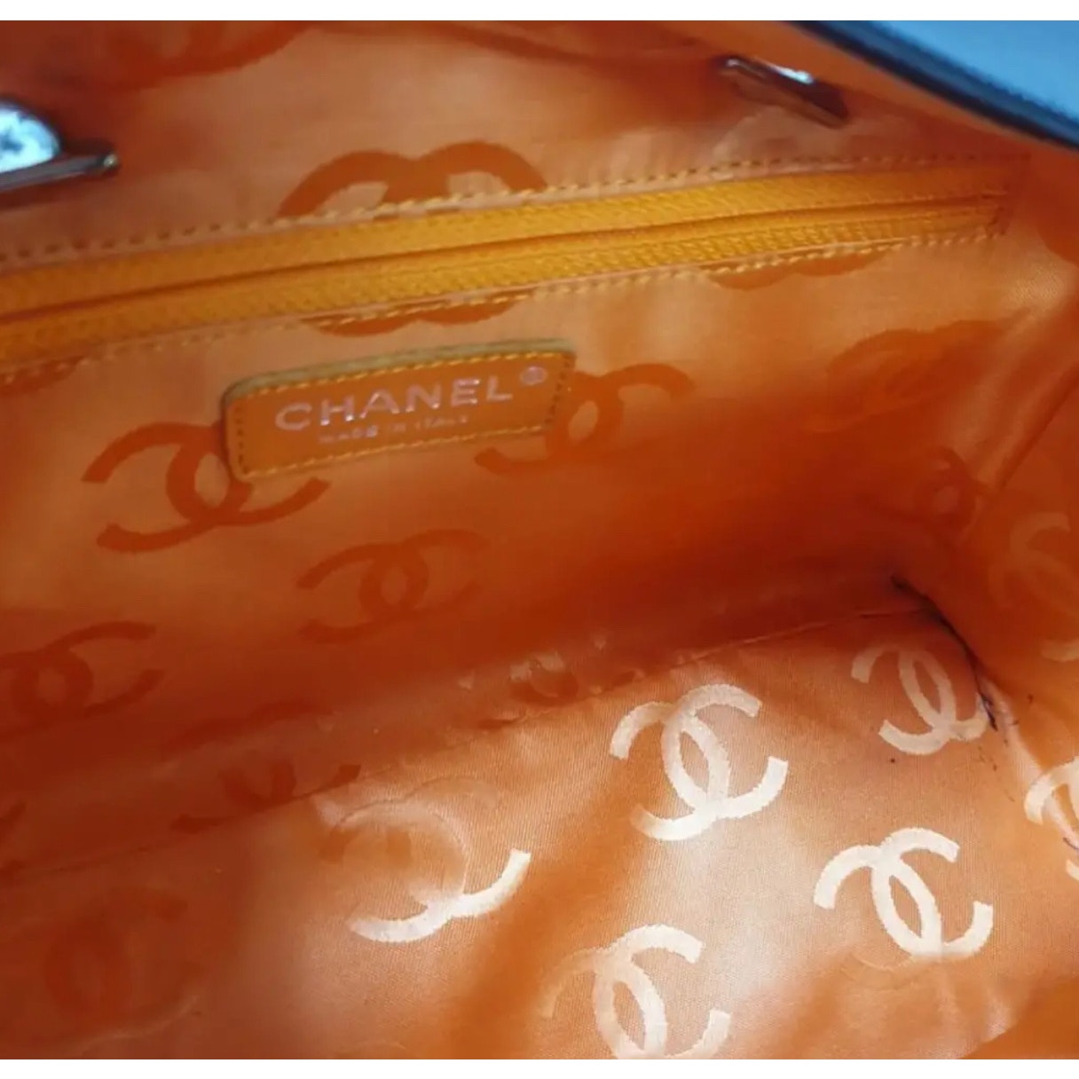 CHANEL Cambon Ligne Reporter Quilted Brown Lambskin Bag Pre-owned