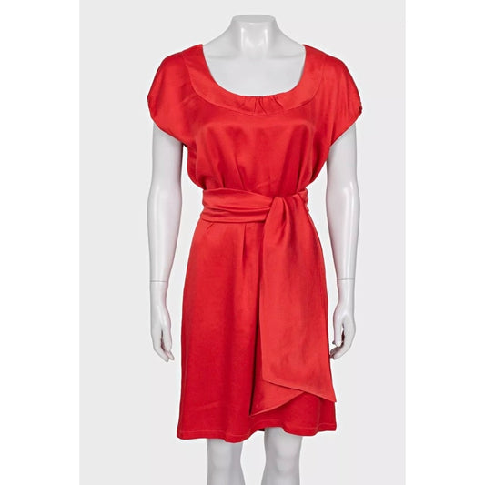 Saint Laurent Red Silk Dress - Size M pre-owned