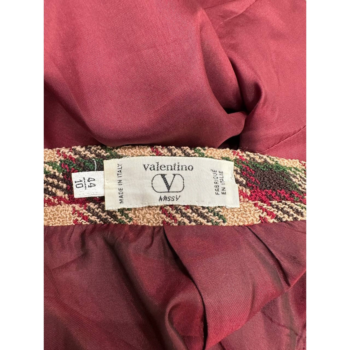 Valentino Miss V Vintage Wool Tweed Skirt Suit Sz.42/8 Pre-owned