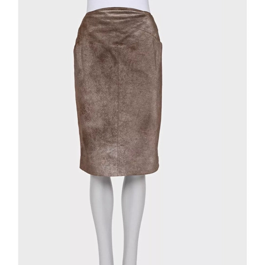 Chanel Brown Suede Pencil Skirt - EU38 / US M Pre-owned