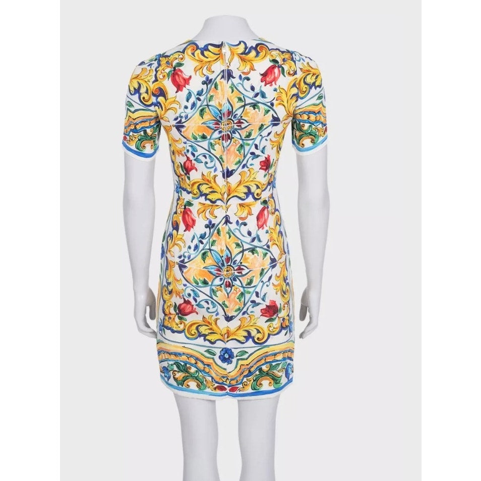 Stunning Dolce & Gabbana White Silk Floral Dress IT40/S Pre-owned