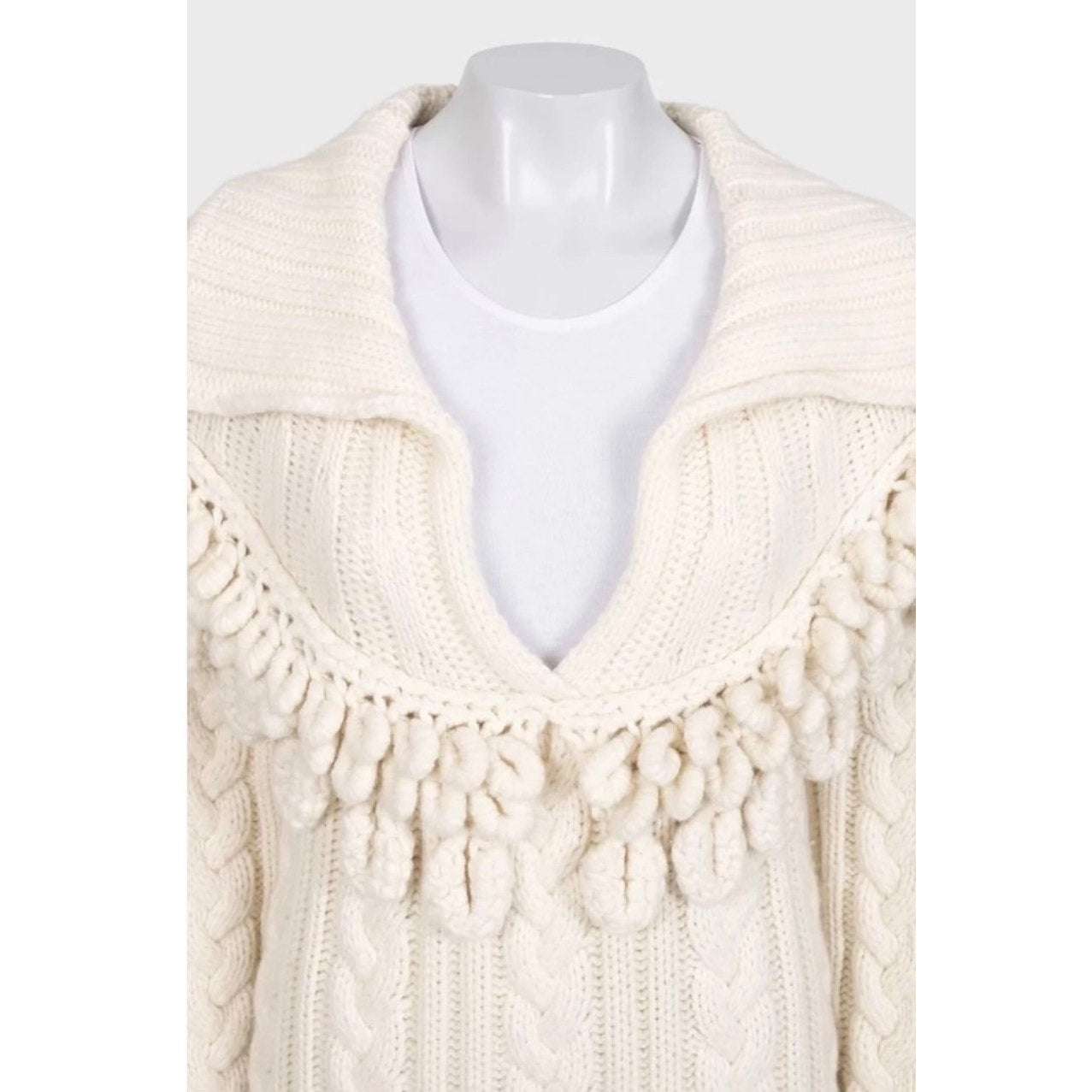 Chanel 2009 White Cashmere Knit Dress Sz.36 Pre-owned