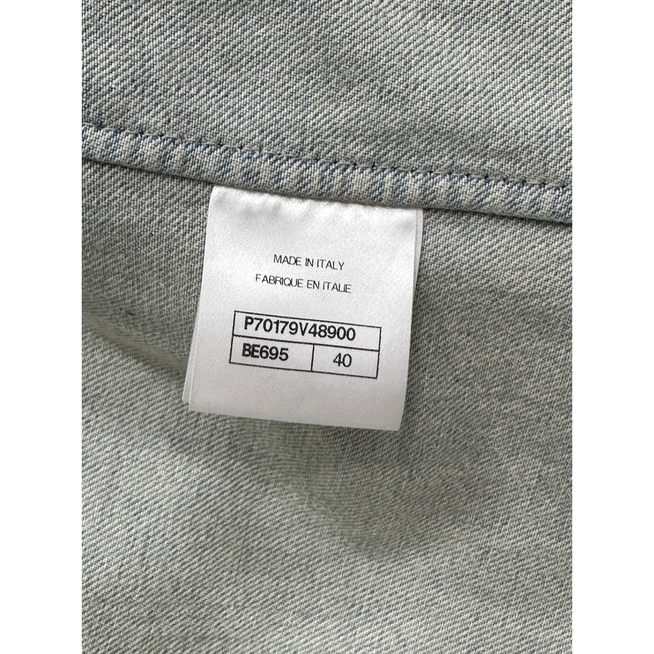 CHANEL 21С Light Blue Denim Overshirt Jacket, FR 40 pre-owned