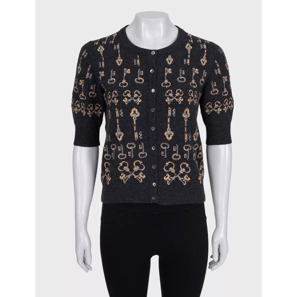 Dolce & Gabbana Embroidered Cashmere Cardigan Size S Pre-owned