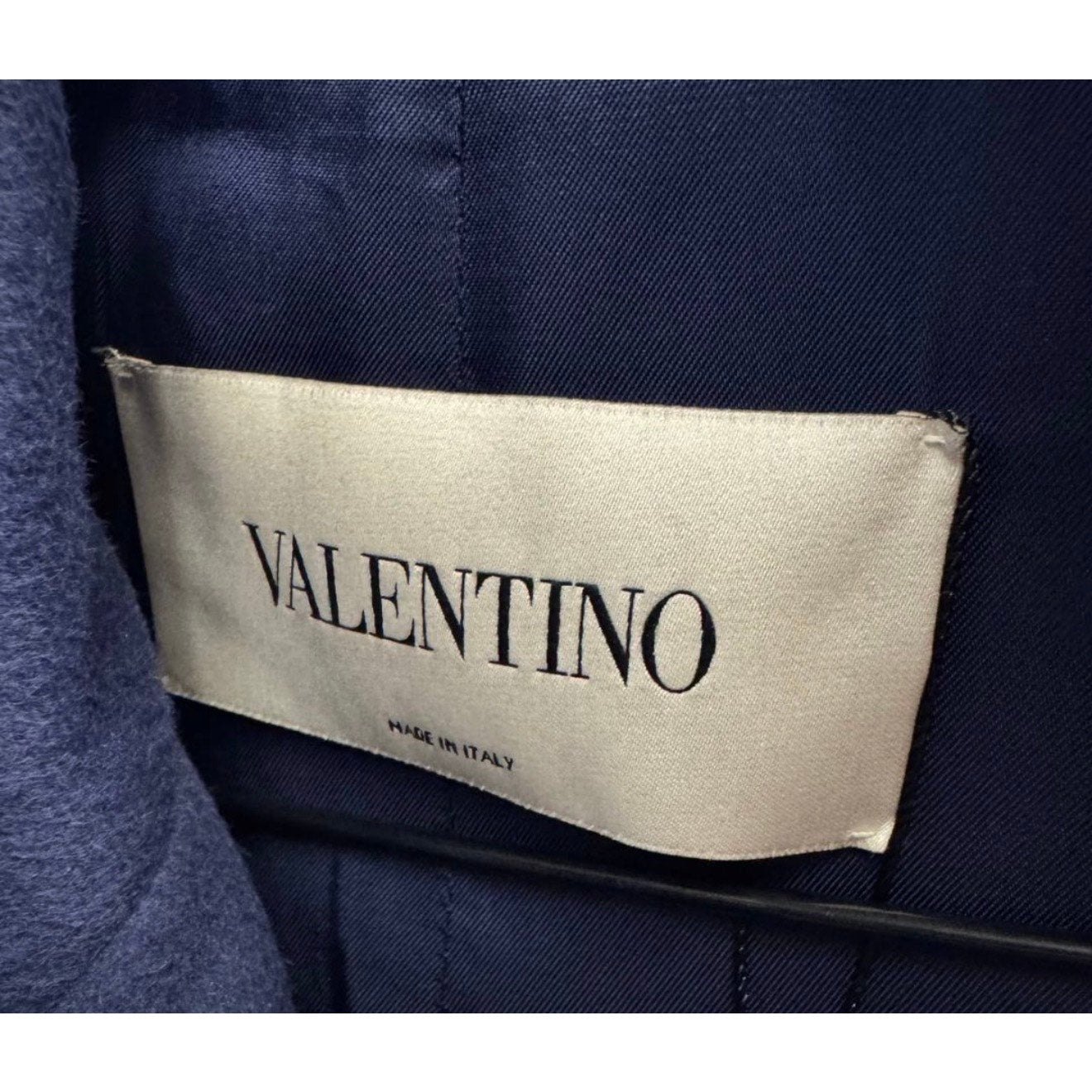Valentino Blue Sequin Wool Angora Blend Coat - Size Sz.44/L Pre-owned