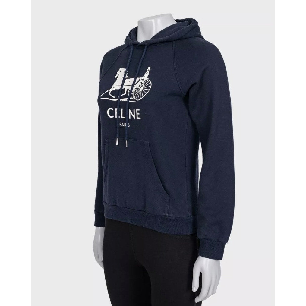 Celine Blue Cotton Cashmere Hoodie - Size XS Pre-owned