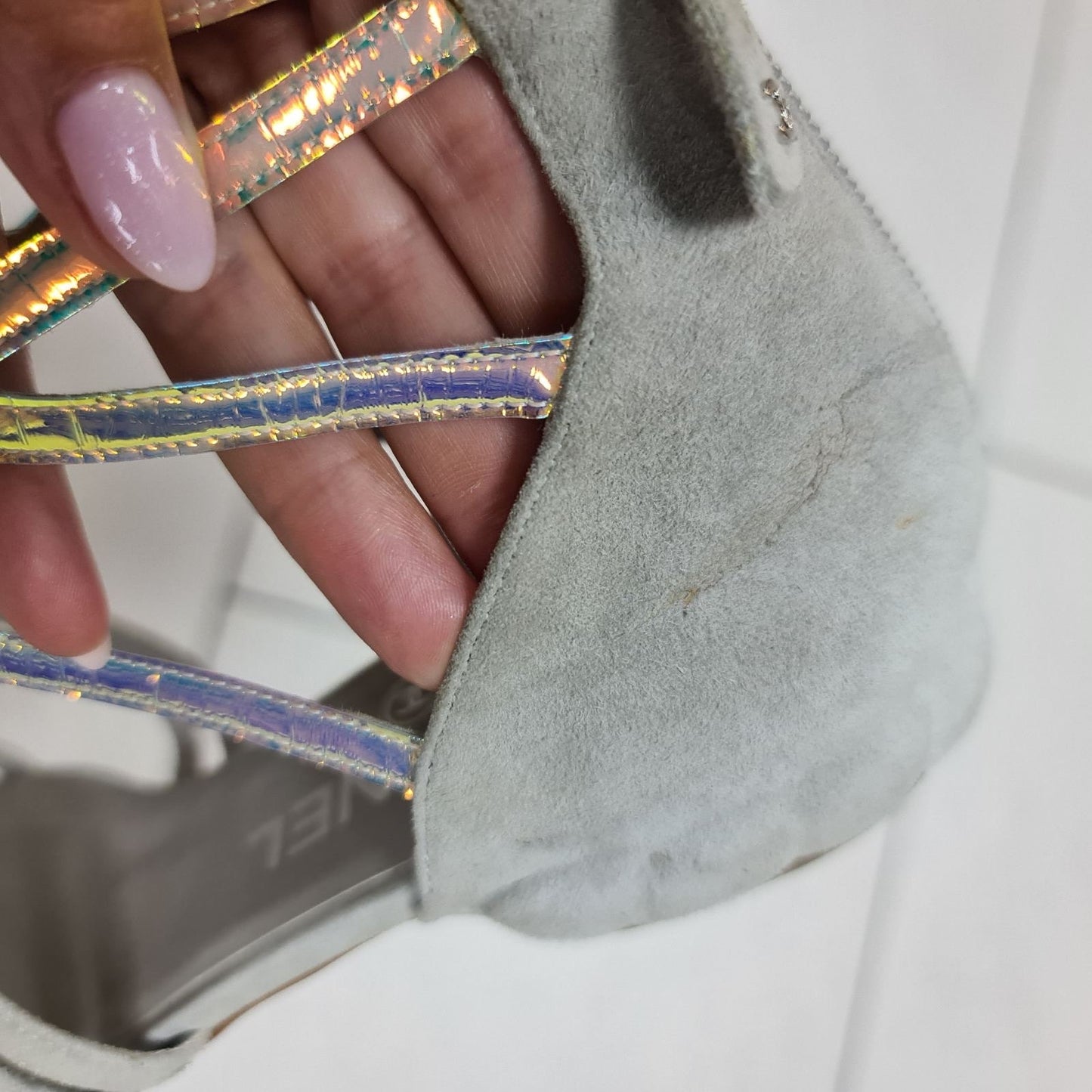 Chanel Suede Flat Multicolor Glossy Straps Sandals Sz.37 pre-owned