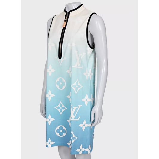 Louis Vuitton Blue Zip-Front Straight Dress - XL pre-owned