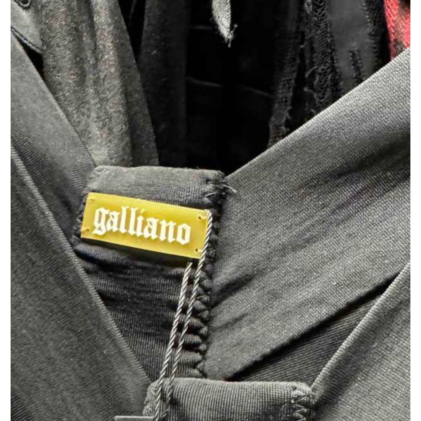 Galliano Black Draped Bodycon Mini Dress - Size XS Pre-owned